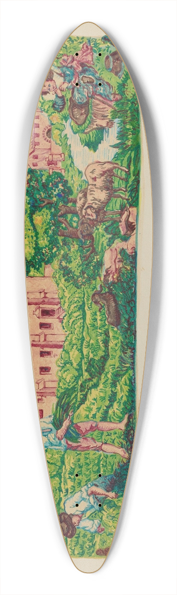 Frances Lichten - Wall Paper Border Design 39.3 inch art pintail longboard deck