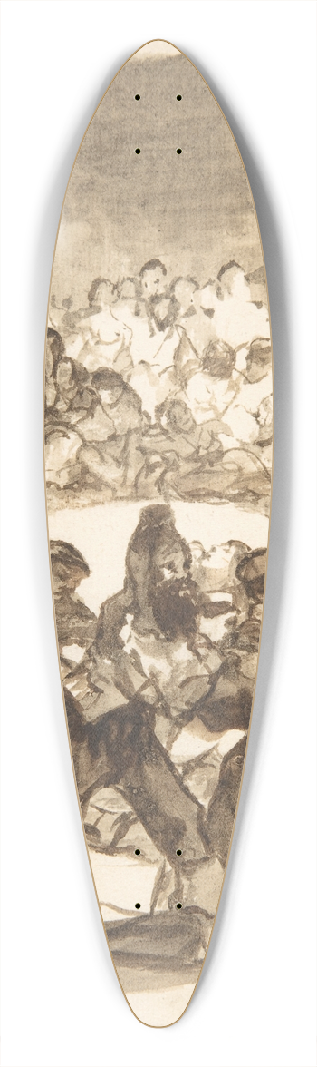 Francisco de Goya - A crowd forming a circle 39.3 inch art pintail longboard deck