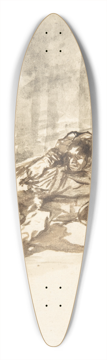 Francisco de Goya - A man stabbing another 39.3 inch art pintail longboard deck