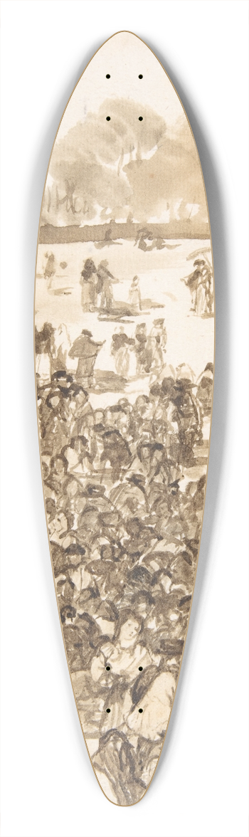 Francisco de Goya - Crowd in a Park 39.3 inch art pintail longboard deck