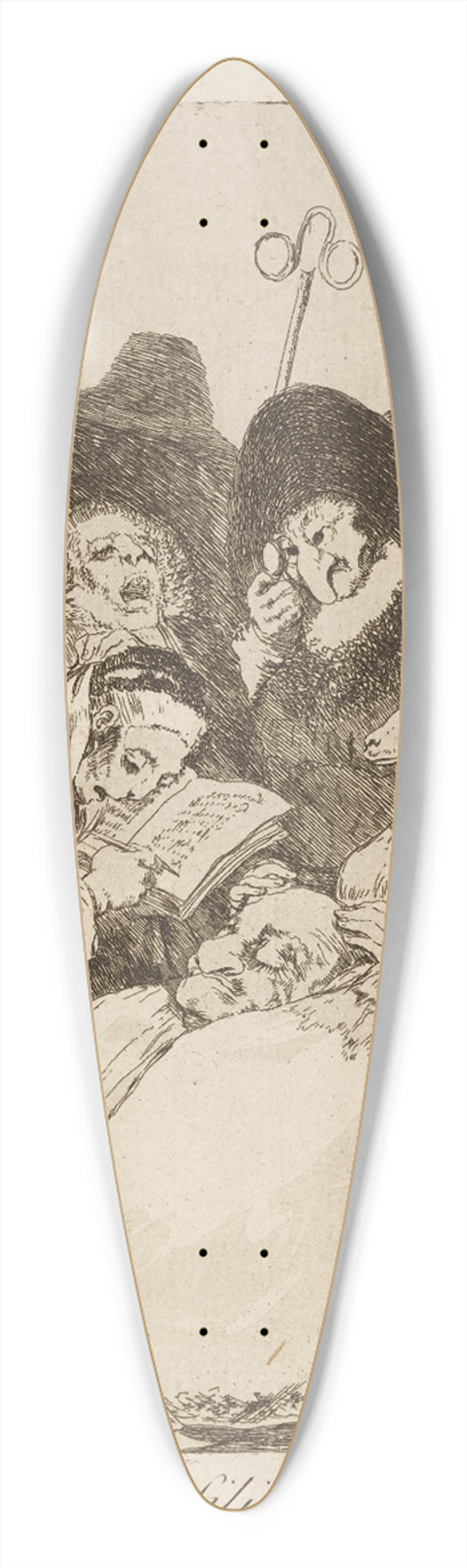 Francisco de Goya - La filiacion. (The filiation.) 39.3 inch art pintail longboard deck