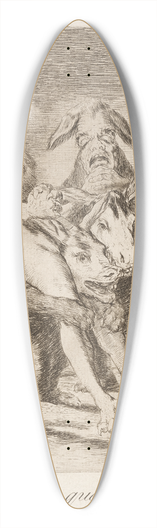 Francisco de Goya - Miren que grabes! (Look how solemn they are!) 39.3 inch art pintail longboard deck