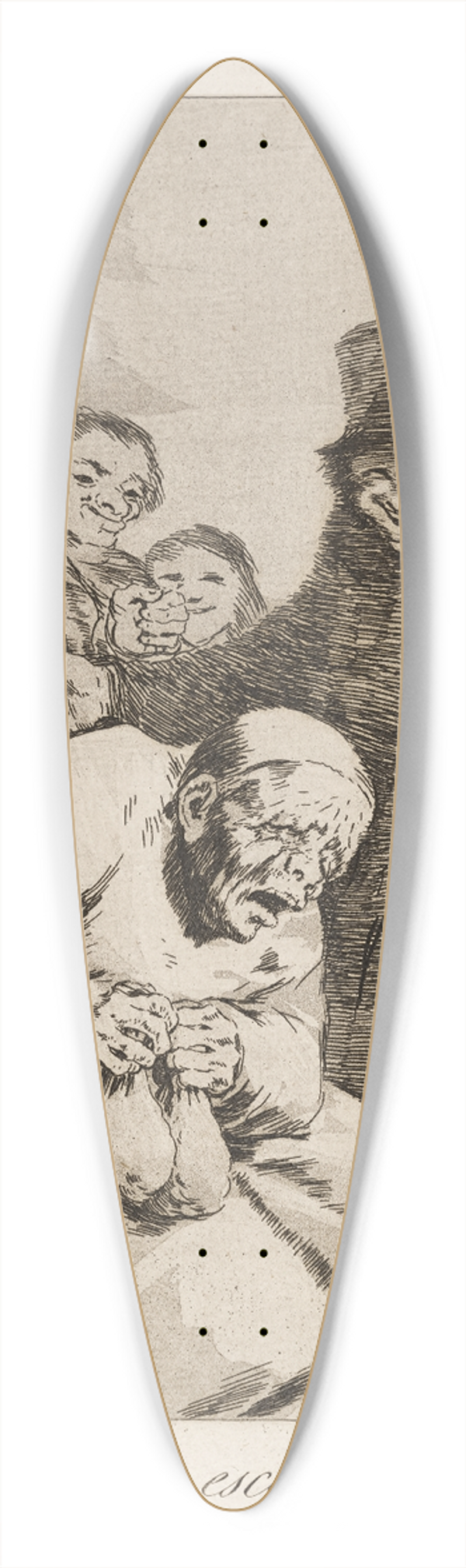 Francisco de Goya - Porque esconderlos (Why hide them) 39.3 inch art pintail longboard deck
