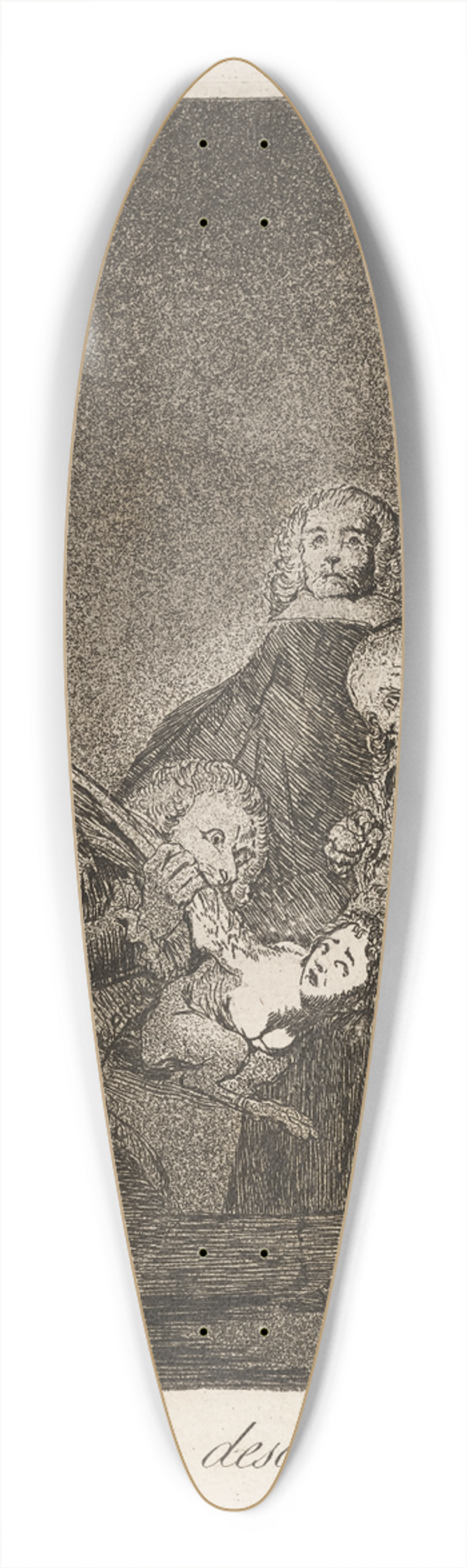 Francisco de Goya - Qual la descaonan! (How they pluck her!) 39.3 inch art pintail longboard deck