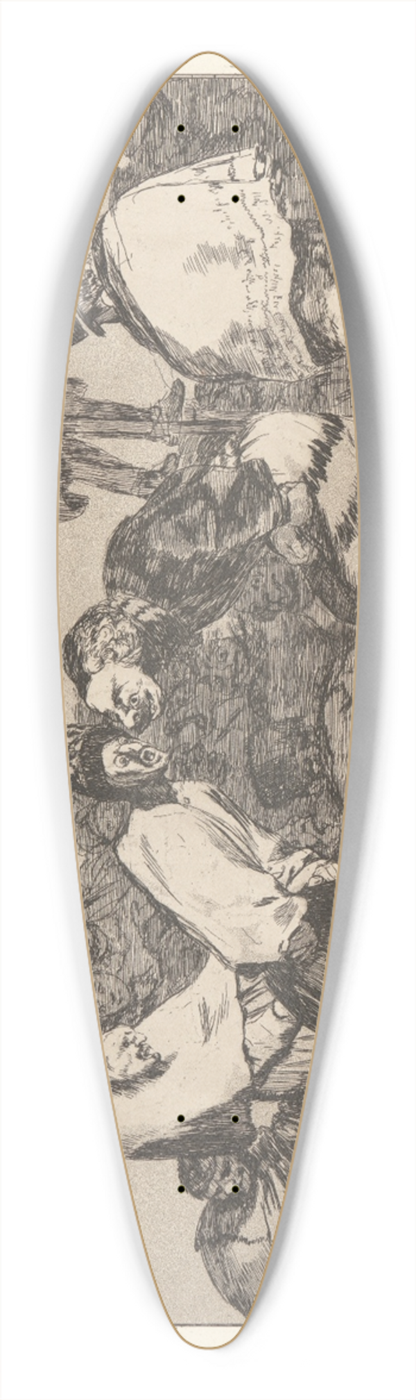 Francisco de Goya - Rejoice, Carnival, for Tomorrow Thou Wilt Be Ashes [Carnival Folly] (Alegrias Antruejo, que Maana Seras Ceniza [Disparate de Carnabal]) 39.3 inch art pintail longboard deck