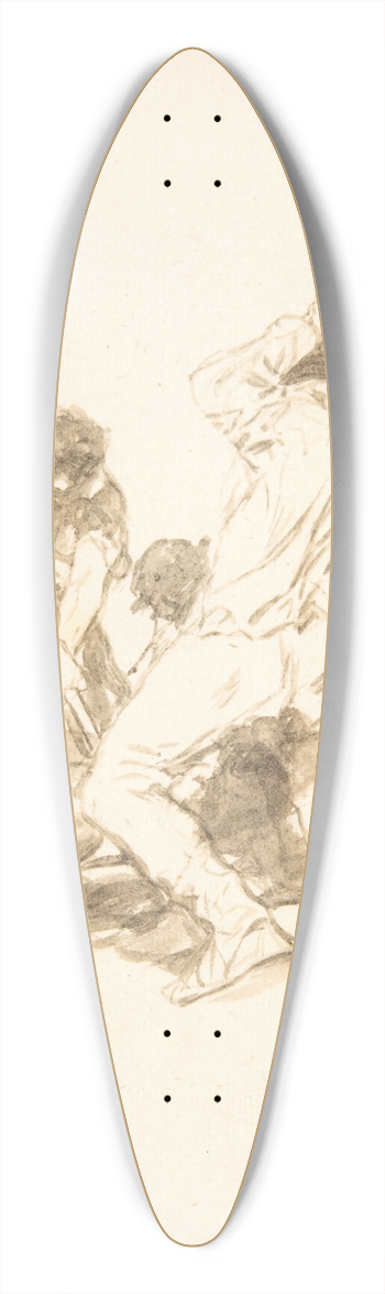 Francisco de Goya - Three men digging 39.3 inch art pintail longboard deck