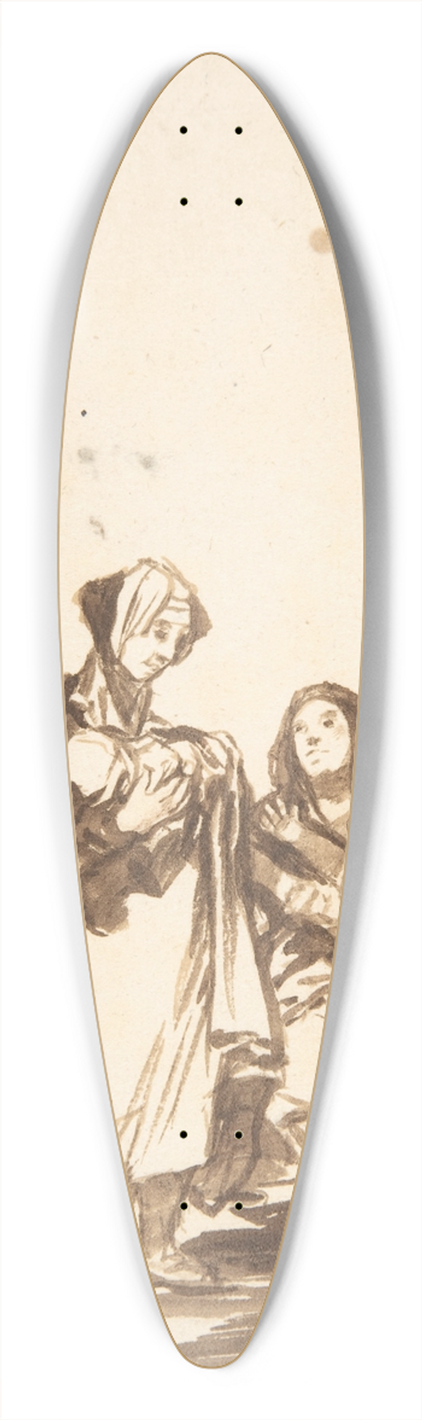 Francisco de Goya - Women and children near a cross 39.3 inch art pintail longboard deck