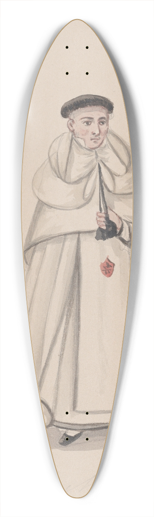 Francisco Fierro - A priest from the Mercederian order (Order of Our Lady of Mercy) 39.3 inch art pintail longboard deck
