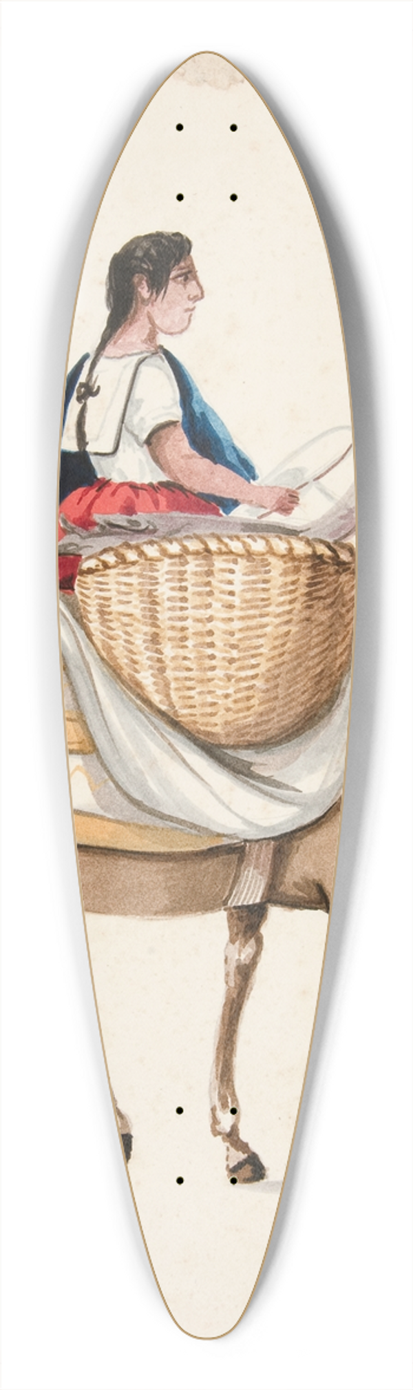 Francisco Fierro - Indian Woman on Horseback 39.3 inch art pintail longboard deck