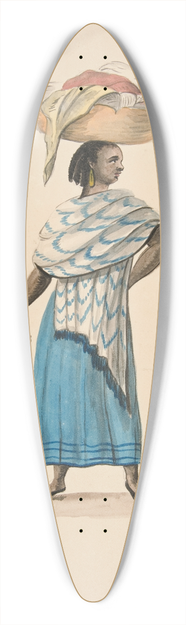 Francisco Fierro - Laundress of Trujillo 39.3 inch art pintail longboard deck