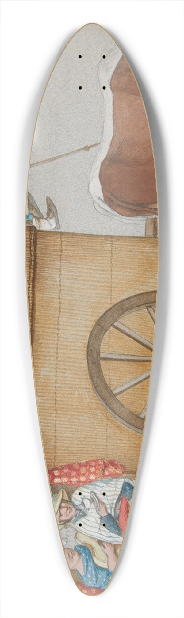 Francisco Fierro - Prarie Schooner Drawn by two oxen 39.3 inch art pintail longboard deck