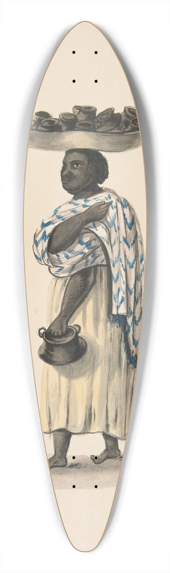 Francisco Fierro - Women of Trujillo Selling Pots 39.3 inch art pintail longboard deck
