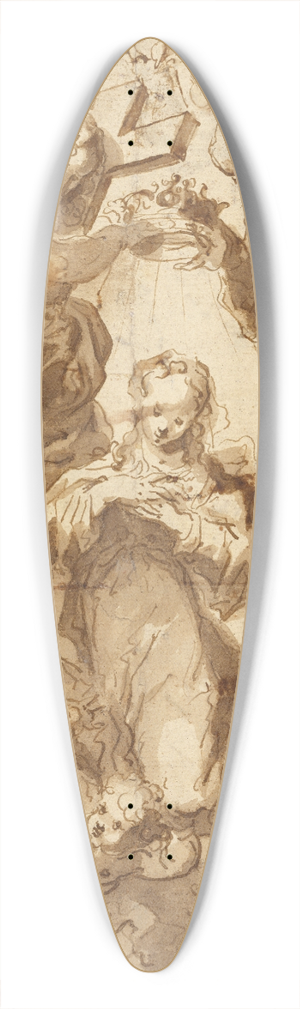 Francisco Ribalta - The Coronation of the Virgin 39.3 inch art pintail longboard deck