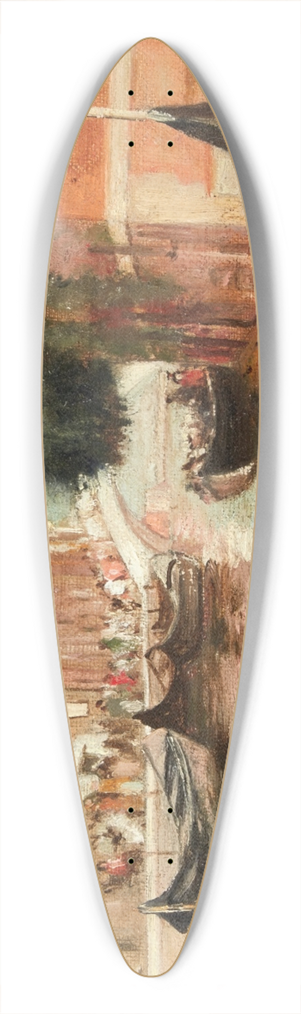 Francis Hopkinson Smith - Canal Scene 39.3 inch art pintail longboard deck