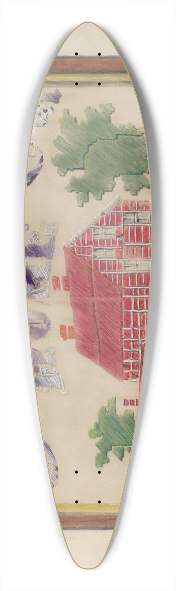 Francis Law Durand - Needlework Picture 39.3 inch art pintail longboard deck