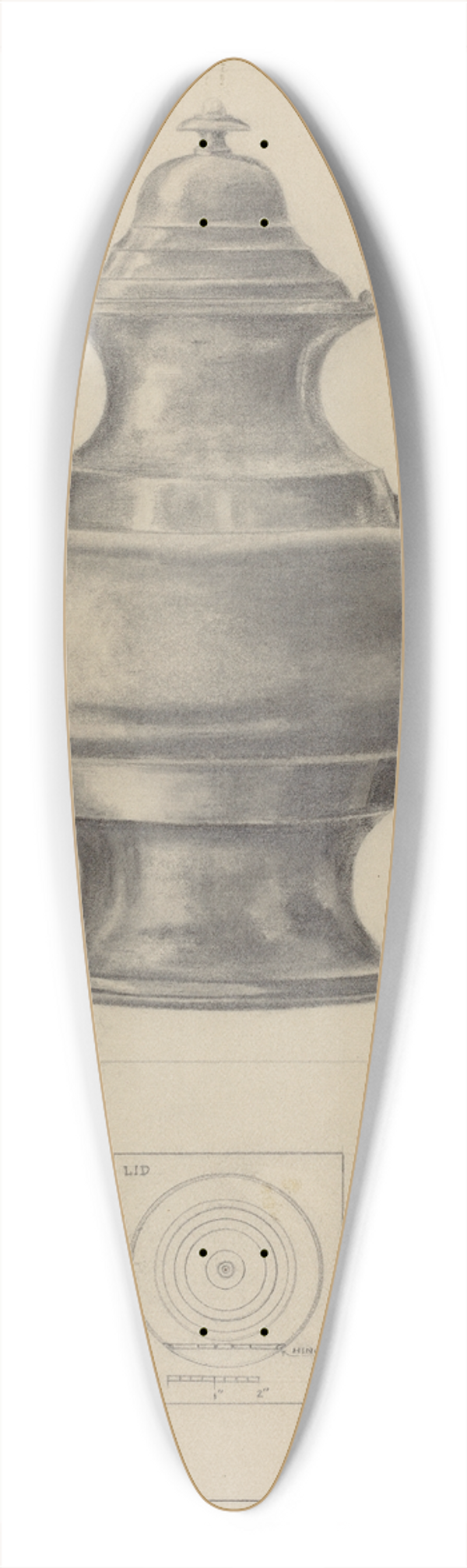 Francis Law Durand - Silver Teapot 39.3 inch art pintail longboard deck
