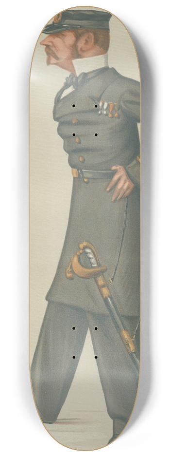 Carlo Pellegrini - Military and Navy; Alleno, Sir Allen Young, December 15, 1877 8.25 inch art skate deck