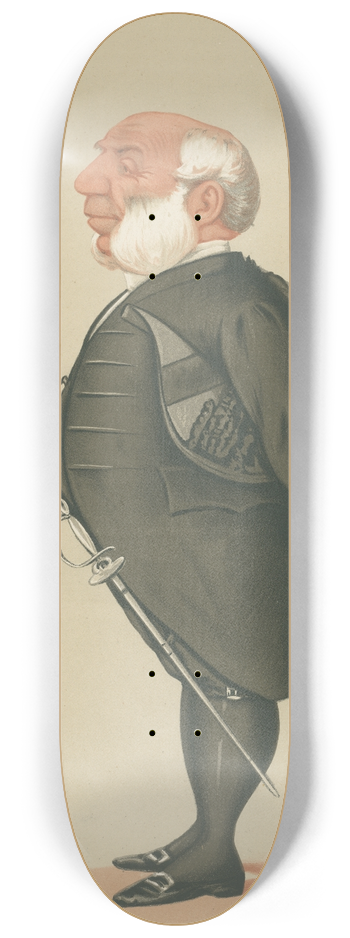 Carlo Pellegrini - Military and Navy; Popular Members, Captain Ralph Allen, March 21, 1874 8.25 inch art skate deck