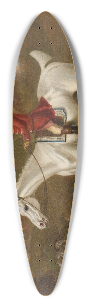 Francis Sartorius - Major Spode taking a fence 39.3 inch art pintail longboard deck