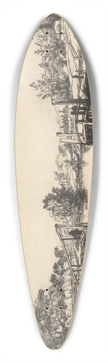 Francis Seymour Haden - Egham Lock 39.3 inch art pintail longboard deck