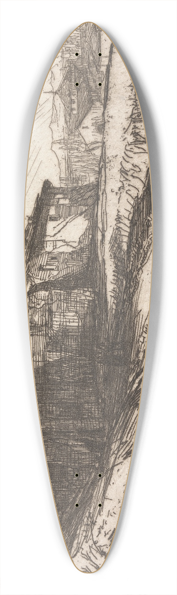 Francis Seymour Haden - Grim Spain 39.3 inch art pintail longboard deck