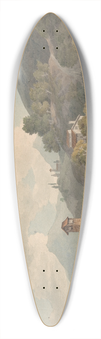 Francis Towne - Modern Bridge at Narni 39.3 inch art pintail longboard deck