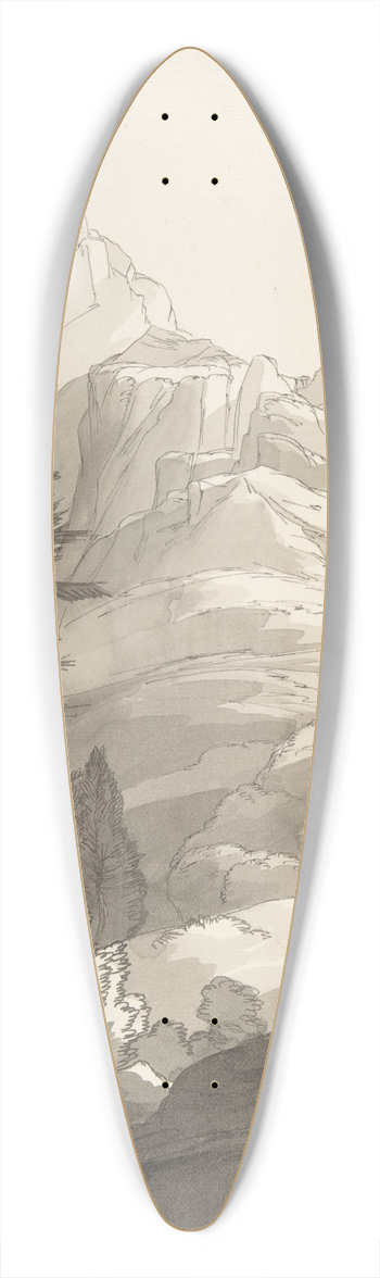 Francis Towne - Near Glaris [Glarus], Switzerland 39.3 inch art pintail longboard deck