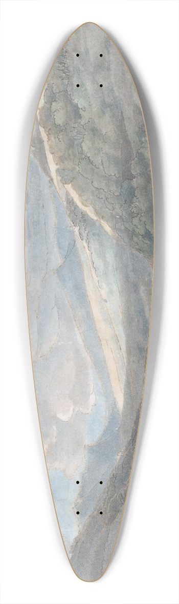 Francis Towne - View of Lake Como 39.3 inch art pintail longboard deck