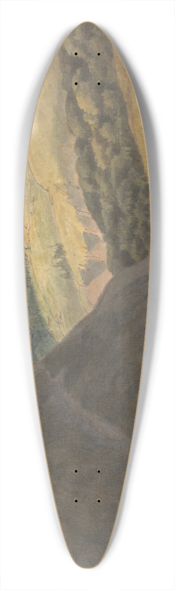 Francis Towne - View on Lake Maggiore at Evening 39.3 inch art pintail longboard deck