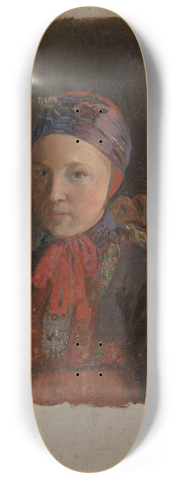 Adolph Tidemand - Portrait of Ingeborg Anderdatter Gulsvig 8.25 inch art skate deck