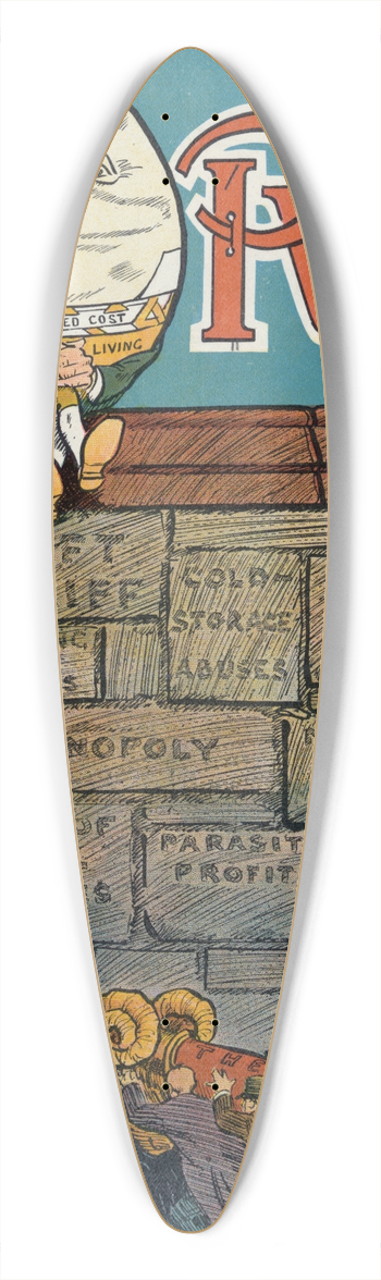 Frank Arthur Nankivell - Humpty Dumpty sat on a wall 39.3 inch art pintail longboard deck
