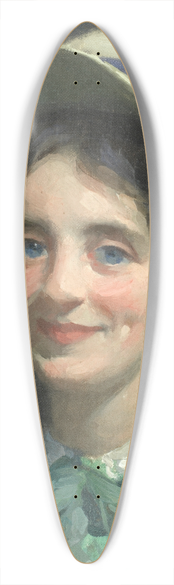 Frank Bramley - Portrait of a girl in a hat 39.3 inch art pintail longboard deck