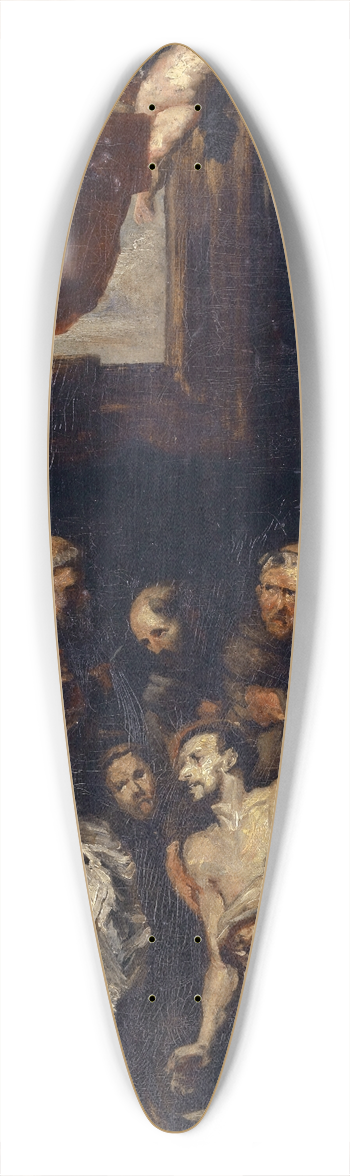Frank Buchser - Last Communion of Saint Francis 39.3 inch art pintail longboard deck