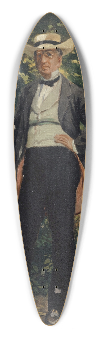 Frank Buchser - Portrait of the American Secretary of State William H. Seward in the Garden 39.3 inch art pintail longboard deck