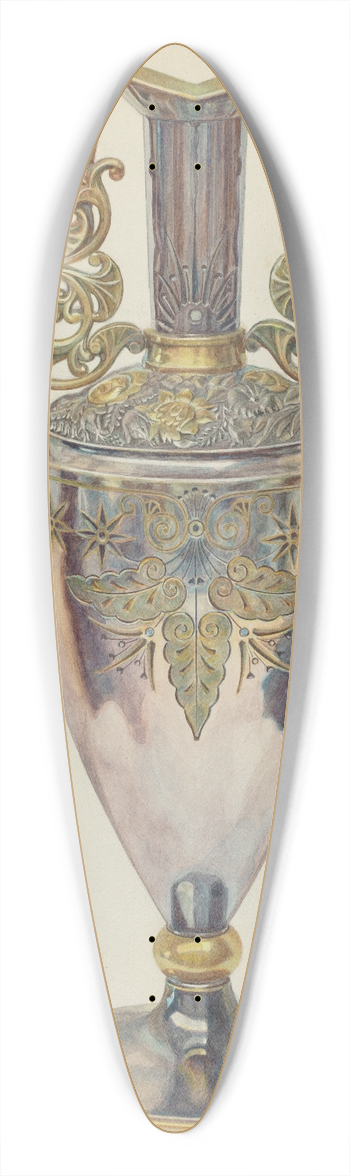 Frank M. Keane - Silver Vase of Blue Silver 39.3 inch art pintail longboard deck