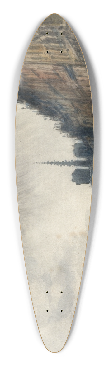 Frank Myers Boggs - Quai de Bthune et pont de la Tournelle 39.3 inch art pintail longboard deck