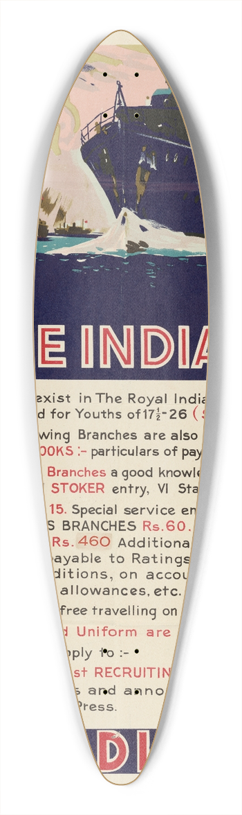 Frank Norton - Join the Indian Navy 39.3 inch art pintail longboard deck