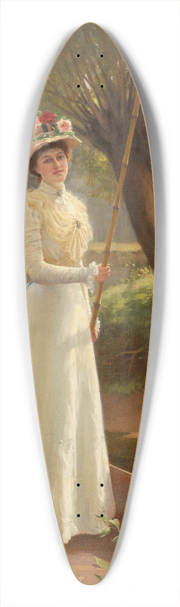 Frank Percy Wild - Punting on the Thames 39.3 inch art pintail longboard deck