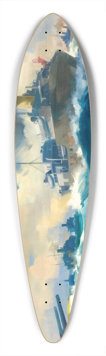 Frank Wootton - Convoy scene 39.3 inch art pintail longboard deck