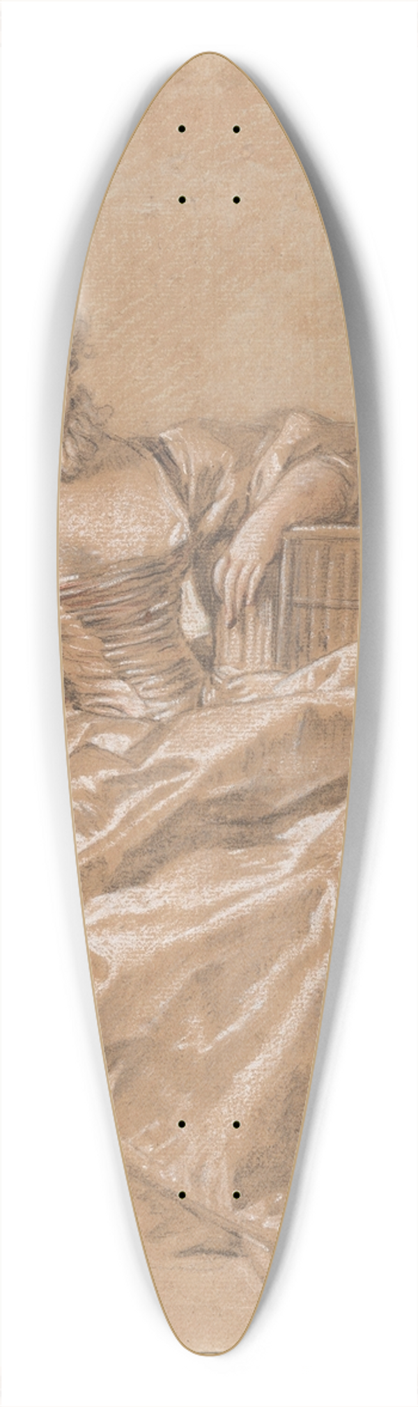Franois Boucher - Young Girl with a Bird Cage 39.3 inch art pintail longboard deck