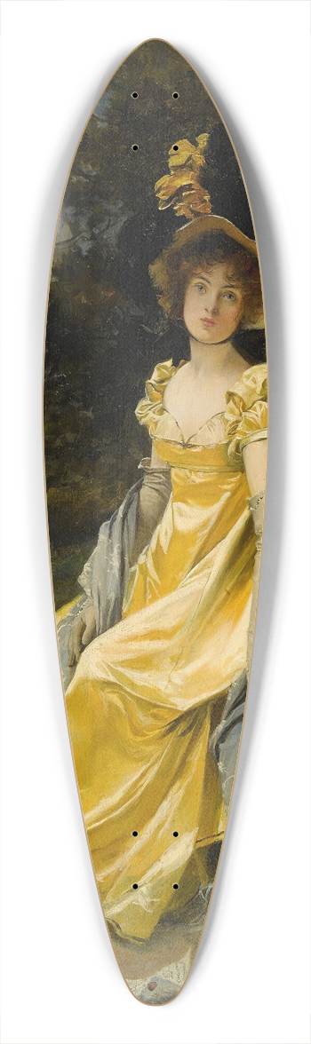 Franois Flameng - Waiting 39.3 inch art pintail longboard deck