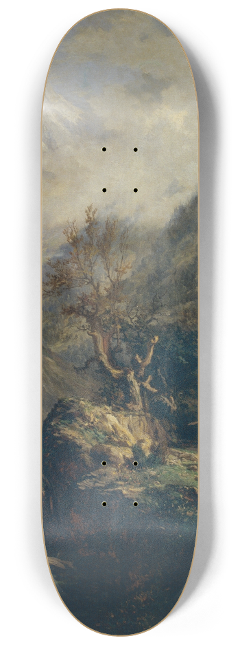 Carlos de Haes - Mountains in Asturias 8.25 inch art skate deck