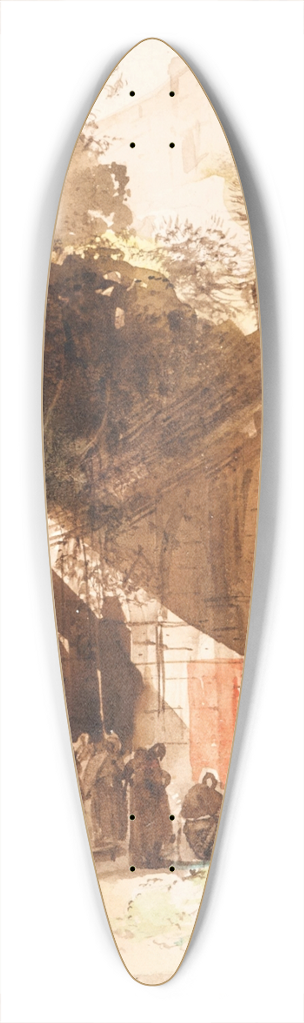 Franois-Marius Granet - Monks in the Colosseum 39.3 inch art pintail longboard deck