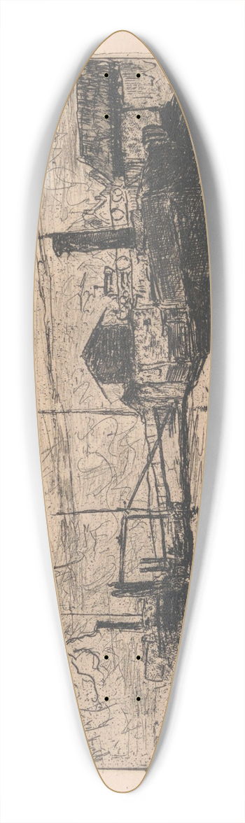 Frans Hens - Quayside View 39.3 inch art pintail longboard deck