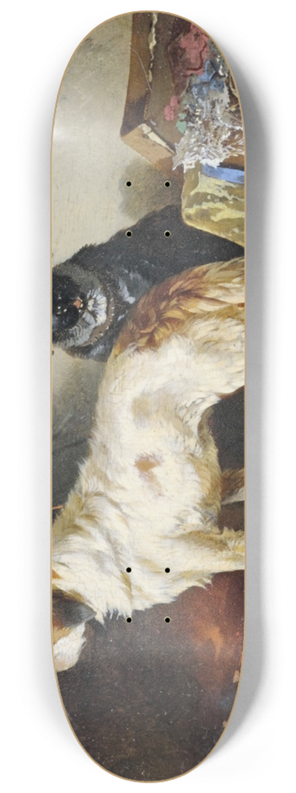 Carl Pischinger - Zwei Hunde mit einer Kleiderkiste. 8.25 inch art skate deck