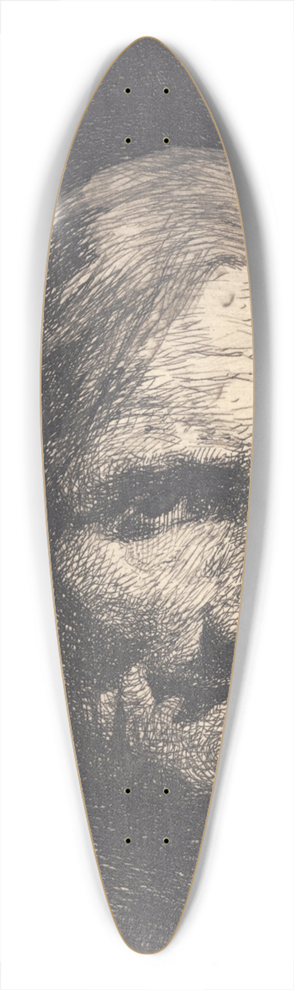 Frans Schwartz - Gammel kone 39.3 inch art pintail longboard deck