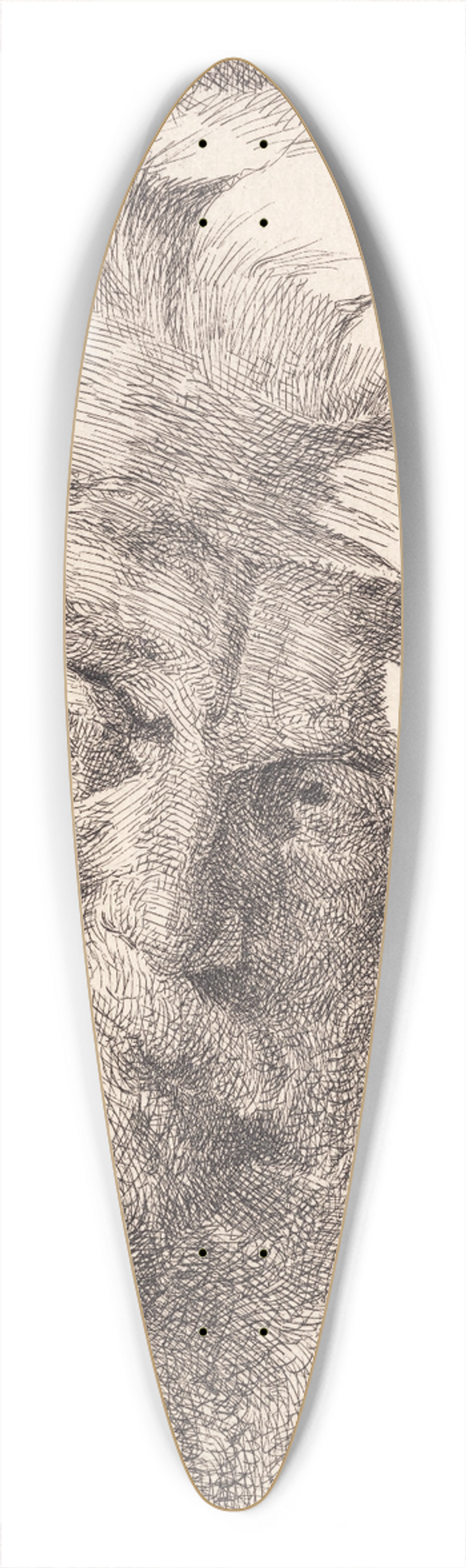 Frans Schwartz - Gammel skgget mand, der ser til siden 39.3 inch art pintail longboard deck