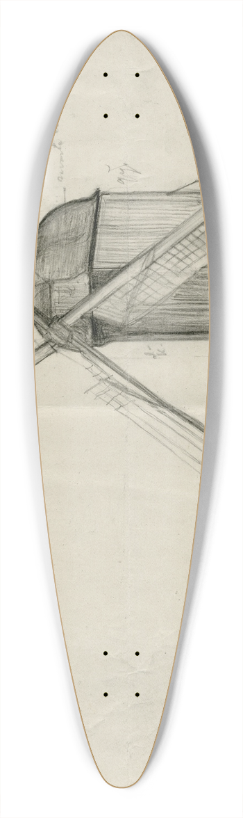 Frans Smissaert - Een standerdmolen in een vlakte 39.3 inch art pintail longboard deck