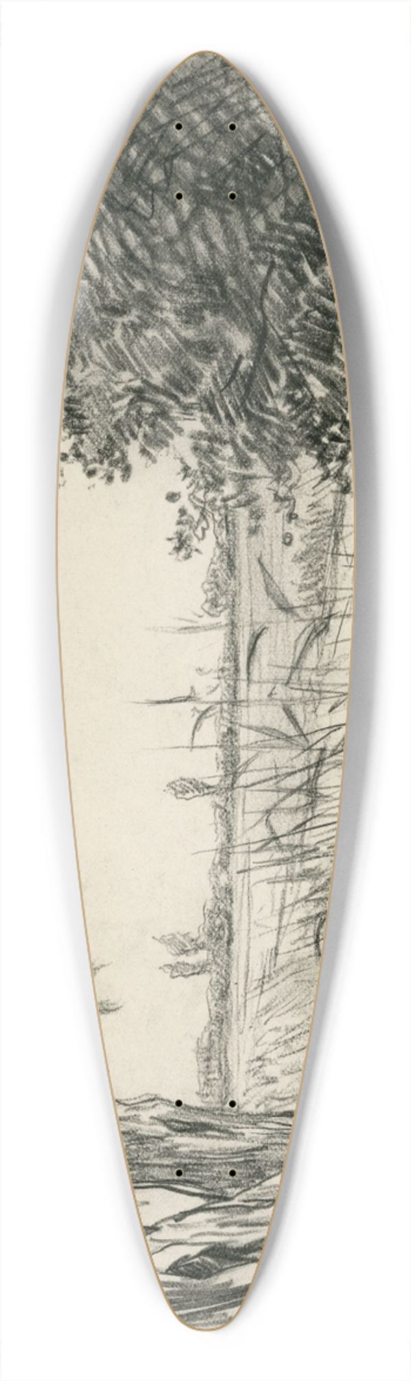 Frans Smissaert - Gezicht op sloot en weilanden bij Leimuiden 39.3 inch art pintail longboard deck