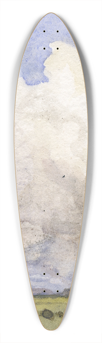 Frans Smissaert - Hoge wolkenlucht boven weilanden 39.3 inch art pintail longboard deck